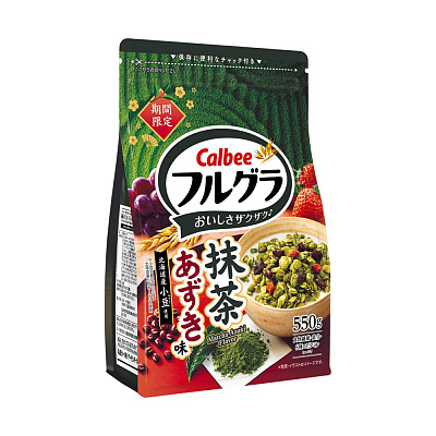Calbee 全谷物麦片 抹茶红豆味 550g