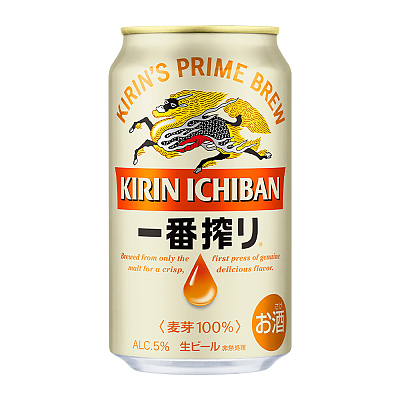 麒麟 一番榨 啤酒 酒精度5% 350ml