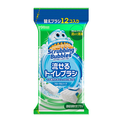 庄臣 除菌除臭水溶性马桶刷替换装 花香味 12入