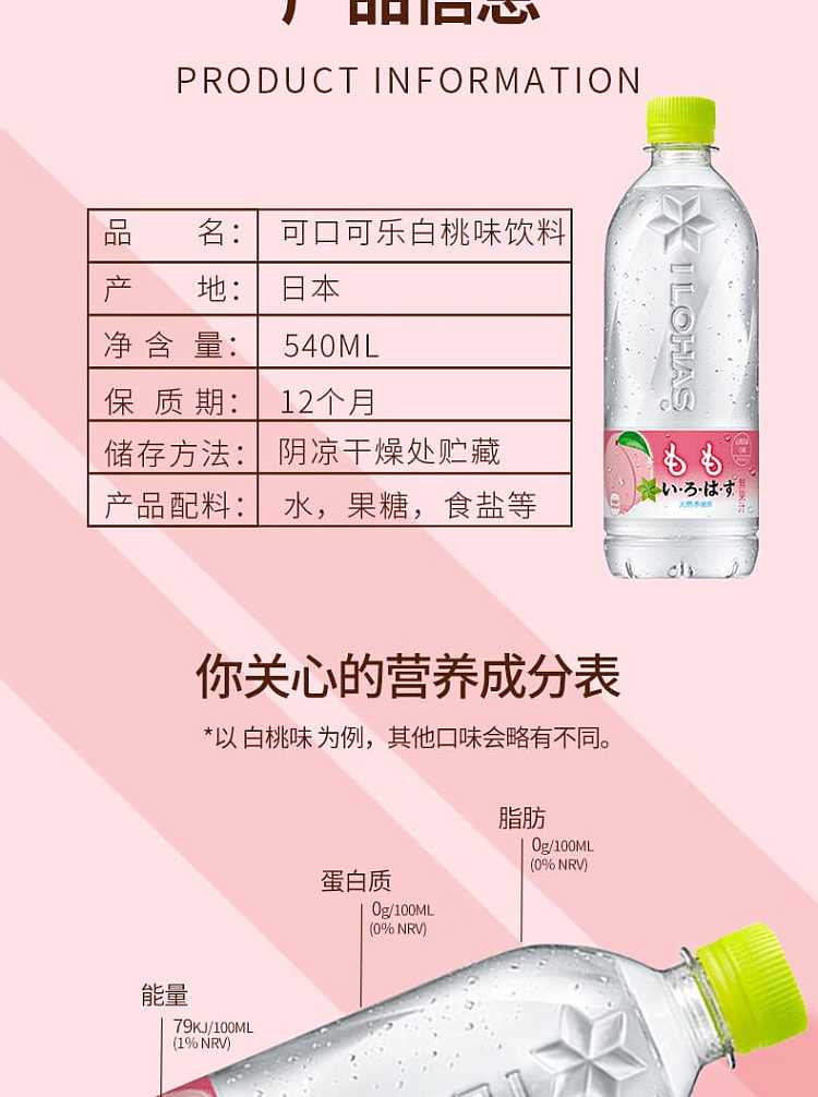 full-casecoca-cola-lohas-pure-water-white-peach-flavor-540ml24-bottles-case-4