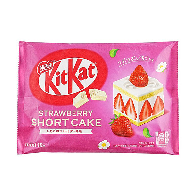 雀巢 kitkat 迷你威化夹心饼 草莓奶油蛋糕味 120g 10枚入