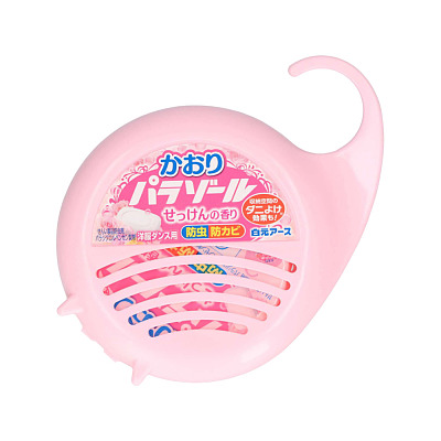 白元 衣柜防霉防虫挂片 粉色花香本体108g