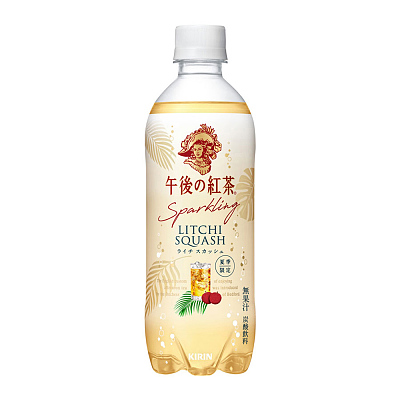 麒麟 午后红茶系列 夏季限定 荔枝气泡饮料 500ml