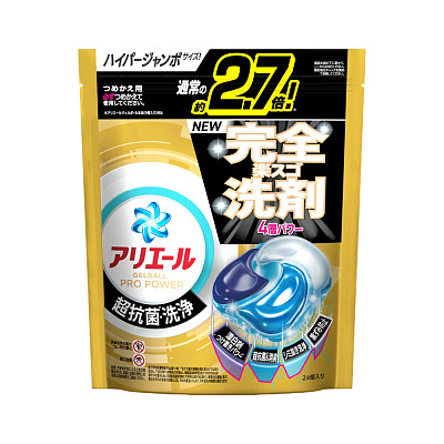宝洁 4D碳酸洗衣凝珠 金色抗菌款 24个补充装