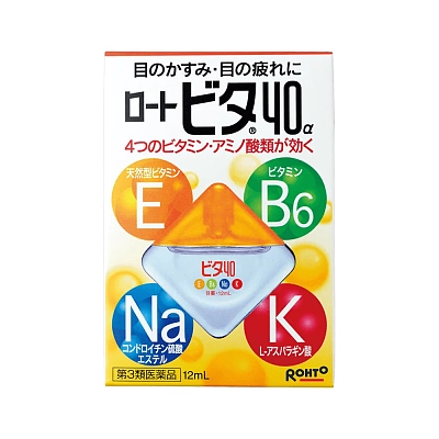 乐敦 缓解眼疲劳 维生素40α 黄色眼药水 12ml