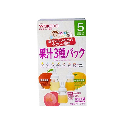 和光堂 宝宝果汁包 5月+ 3种口味 5g*6包入
