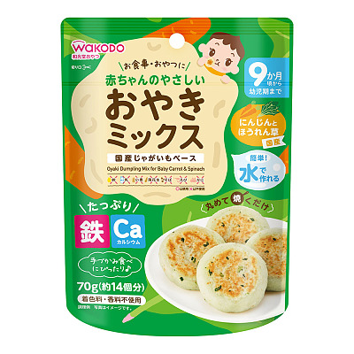 和光堂 婴儿补铁补钙 胡萝卜菠菜混合烧饼 9M+ 70g