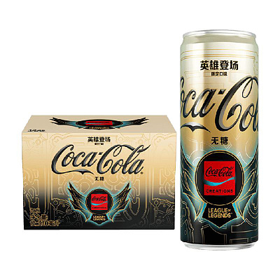 【整箱】可口可乐 英雄登场限定口味 无糖可乐 摩登罐 330ml * 12