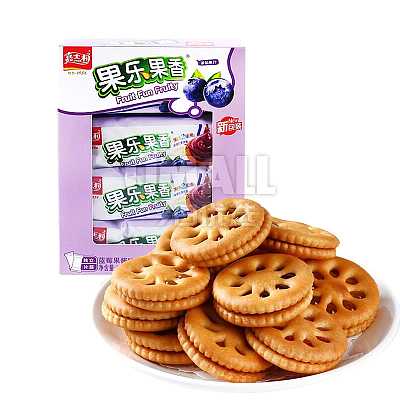 嘉士利 果乐果香 蓝莓果酱味夹心饼干 12个入 300g
