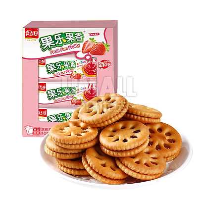 嘉士利 果乐果香 草莓果酱味夹心饼干 12个入 300g