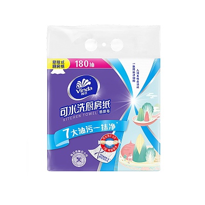 维达 悬挂式可水洗厨房纸 180抽/包