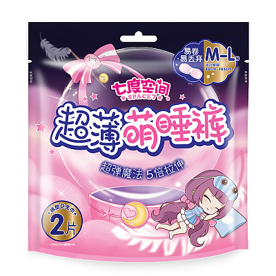 七度空间 超薄萌睡裤  M L码 2+1片