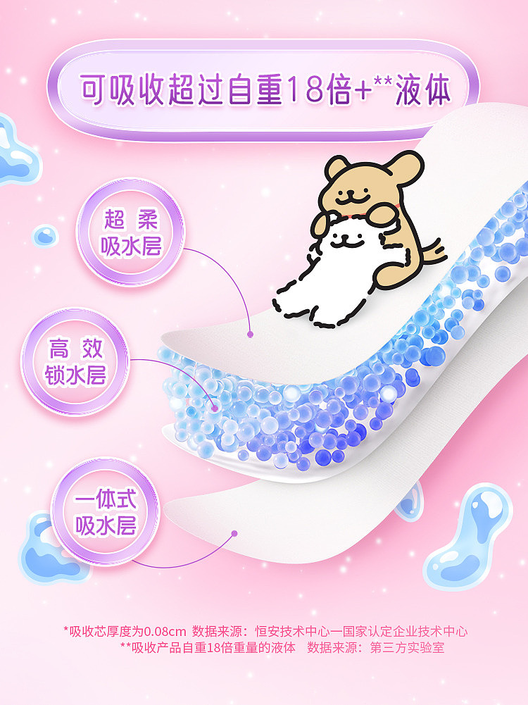 seven-degrees-of-space-girl-series-very-thin-breathable-mesh-daily-sanitary-napkin-lines-puppy-co-branded-models-245mm-9-pieces-8