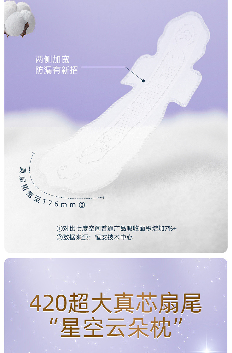 seven-degrees-space-tianshan-velvet-cotton-extreme-thin-ultra-long-night-use-5-pieces-420mm-12