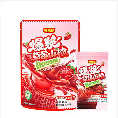 好想你 爆浆山楂 草莓味 100g