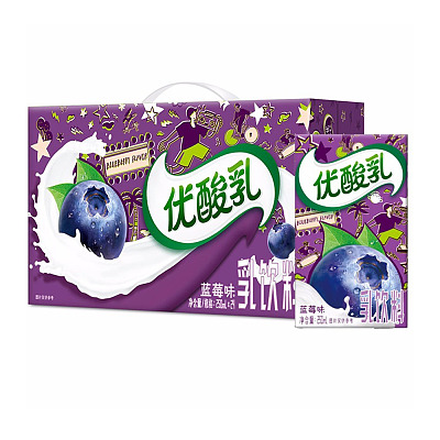 【整箱】伊利 优酸乳 蓝莓味 250ml*24