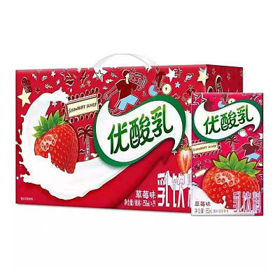 【整箱】伊利 优酸乳 草莓味 250ml*24