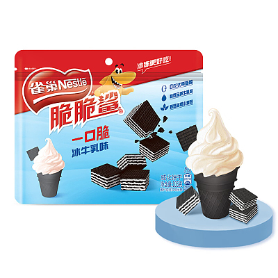 雀巢 脆脆鲨 一口脆 威化饼干 冰牛乳味 105g