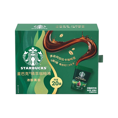 【全澳独家】山姆专供 星巴克 精萃咖啡液 浓醇黑咖 25ml*20袋入