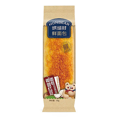 烘焙村 鲜面包 椰蓉红豆面包 85g