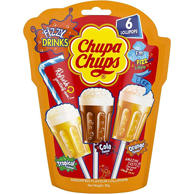 Chupa Chups 3D 起泡饮料味 棒棒糖 6包 90g
