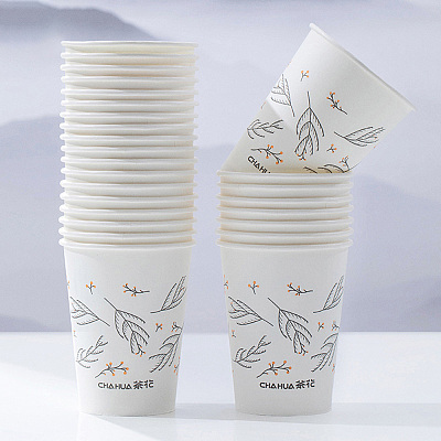 茶花 中号无蜡淋膜纸杯 225ml 40个入