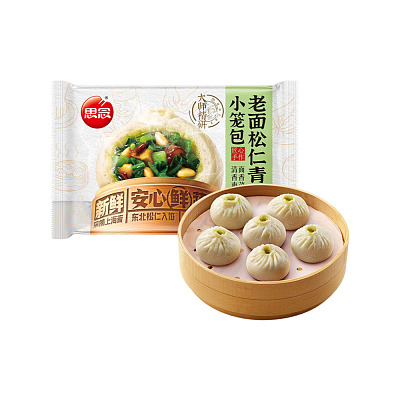 【冻】思念 老面松仁青菜小笼包 300g