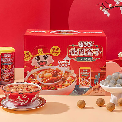 【整箱】喜多多 桂圆莲子八宝粥 360g*12