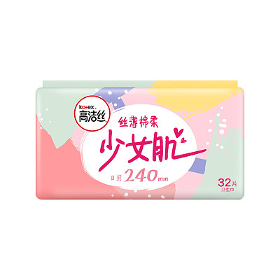 高洁丝 经典系列 丝薄棉柔卫生巾 日用 240mm 32片