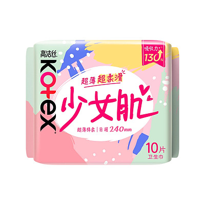 高洁丝 经典系列 丝薄棉柔卫生巾 日用 240mm 10片