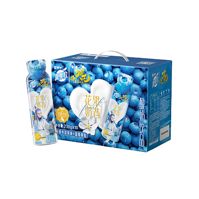 【整箱】蒙牛 真果粒牛奶饮品 哪吒魔童闹海 接骨木花蓝莓味 230g*10