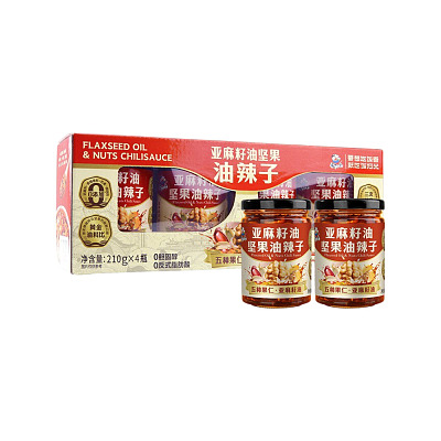 【全澳独家】山姆专供 【整盒】饭扫光 亚麻籽油坚果油辣子 210g*4瓶装