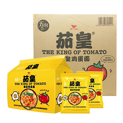 【整箱】统一 茄皇 番茄鸡蛋面 116g*5*6/箱