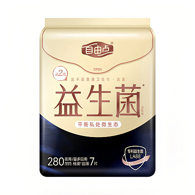 自由点 益生菌系列 夜用卫生巾 280mm 7片