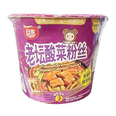 白家 老坛酸菜方便粉丝 碗装 110g