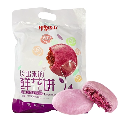 印象雪山 紫薯玫瑰鲜花饼 6枚入 210g