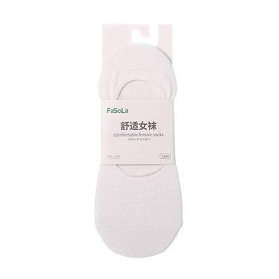 FaSoLa 女士纯棉隐形袜 白色 1双入