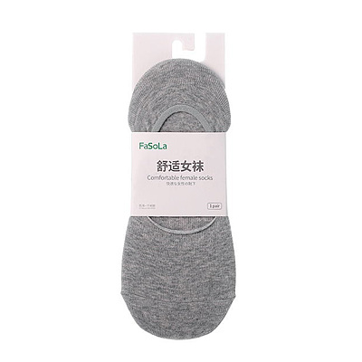 FaSoLa 女士纯棉隐形袜 灰色 1双入