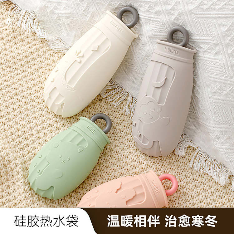 fasola-silicone-hot-water-bag-gray-monkey-500ml-with-knit-cover-1
