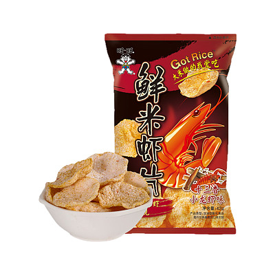 旺旺 鲜米虾片 十三香小龙虾味 42g