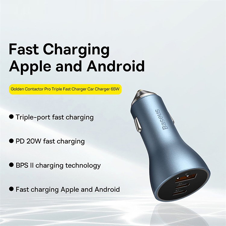 best-gold-dot-pro-triple-fast-charger-car-charger-ucc65w-light-blue-2