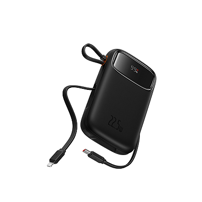倍思 Q电2 数显快充移动电源 双线版 20000mAh 22.5W 星曜黑