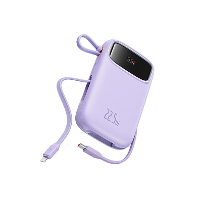 倍思 Q电2 数显快充移动电源 双线版 20000mAh 22.5W 星云紫