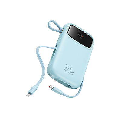 倍思 Q电2 数显快充移动电源 双线版 20000mAh 22.5W 星海蓝