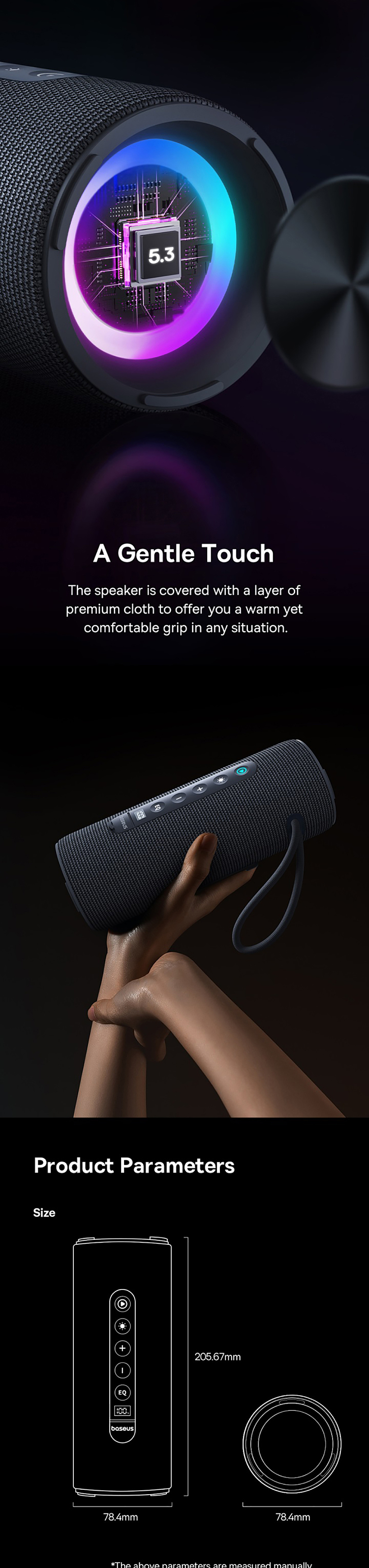 bez-aequr-series-30air-outdoor-portable-speaker-cold-mountain-gray-overseas-edition-5