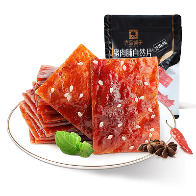 良品铺子 猪肉脯自然片 芝麻味 100g
