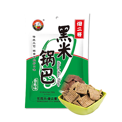 傻二哥 黑米锅巴 香葱味 100g