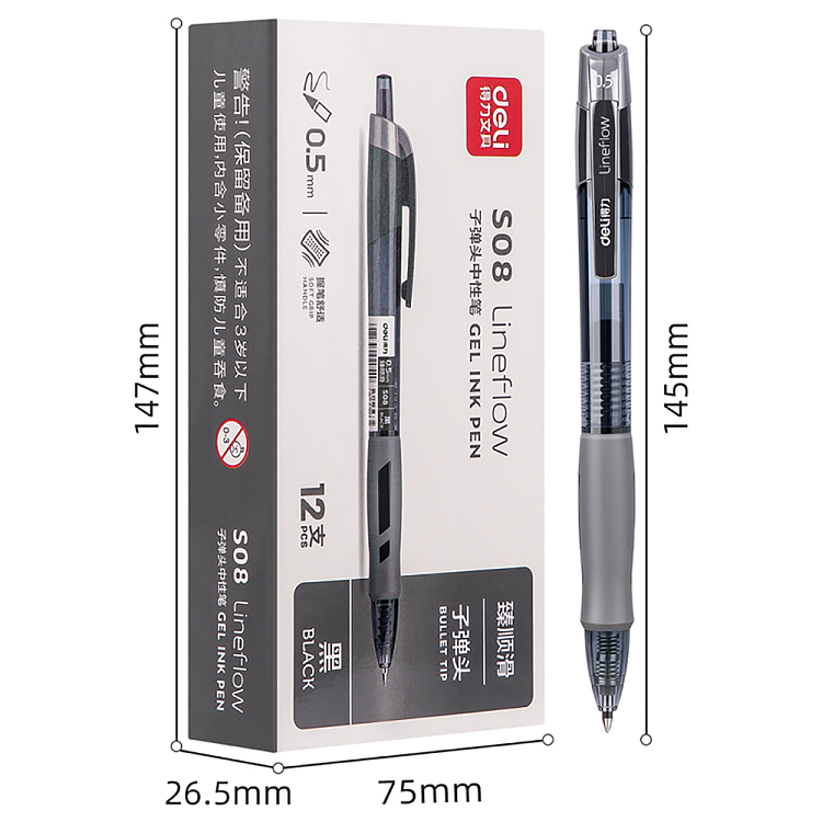 deli-precision-smooth-neutral-pen-05mm-spring-tip-black-box-of-12-3