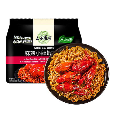 五谷道场 麻辣小龙虾拌面 110g*5袋/包