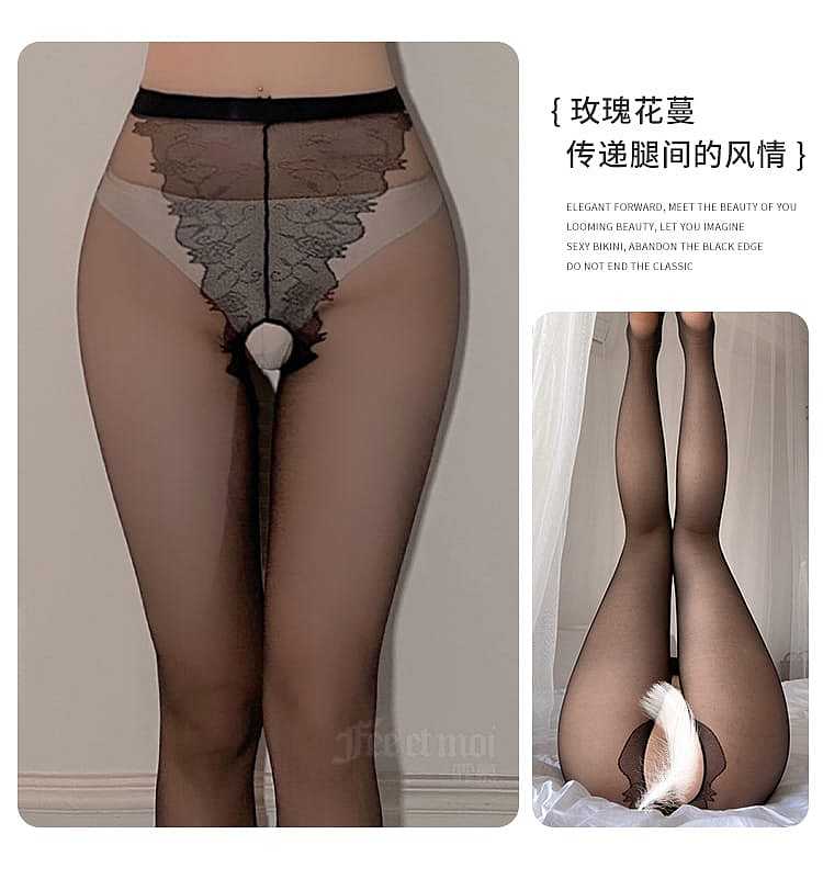 fei-mu-erotic-lingerie-bikini-open-crotch-pantyhose-stockings-black-10
